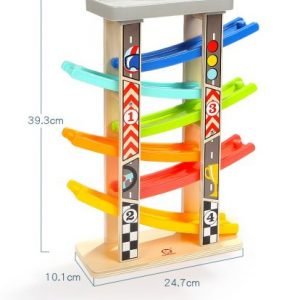 Race_Ramp_with_6 wooden Mini cars for 2-year old kids