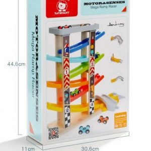 Race Ramp with 6 wooden Mini cars for 2-year old kids