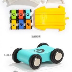 car ramp with 6 wooden Mini cars for 2-year old kids