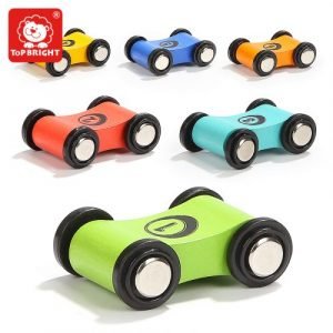 car ramp with 6 wooden Mini cars for 2-year old kids