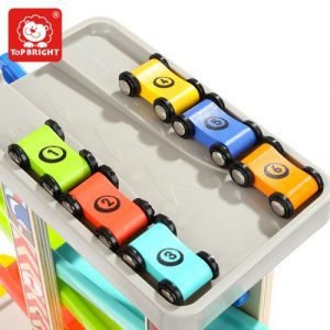 Race Ramp with 6 wooden Mini cars for 2-year old kids