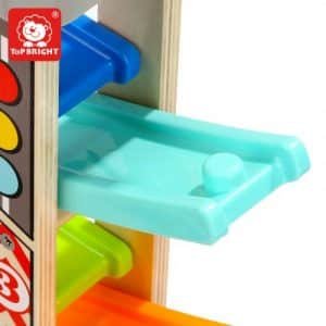 car ramp with 6 wooden Mini cars for 2-year old kids