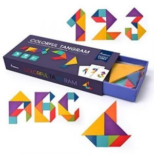 Wooden colorful Tangram Puzzle Game for Kids